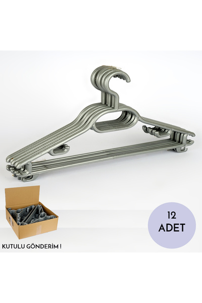 Entude Kırılmaz 12 Adet Büyük Boy Kalın Elbise Askısı, Kaban, Mont, Kazak , Kışlık Kalın Kıyafet Askısı