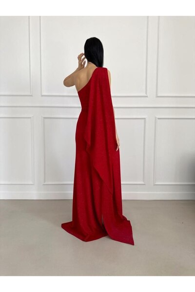 Secret Passion Lingerie Glossy Silvery Fabric Shoulder and Waist Tail Detail Evening Dress 582399   755