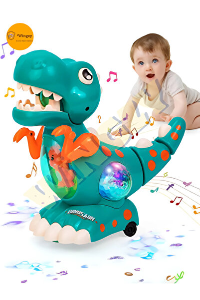Wingzy Müzikli, Işıklı Ve Hareketli Dinozor - Emeklemeye Yardımcı Eğlenceli Oyuncak