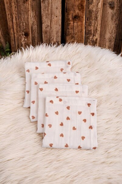 Kai Baby Cinnamon Organic Cotton Double Layer Muslin Set of 4 Mouth Wipes