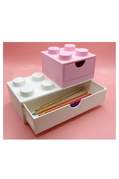 Genel Markalar Lego Kalemlik - Renkli Lego Görünümlü Çekmeceli Organizer Sakl...