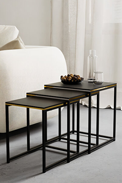 KODIGU Minimal-Gold Series Zigon Sehpa - 45x45 - 45x40 - 45x35