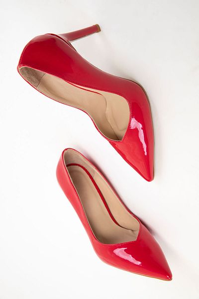SOHO Klassische Damenschuhe mit Absatz aus rotem Lackleder und echtem Leder 20176