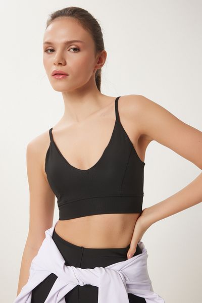 Happiness İstanbul Black Strap Shaping Sports Bra - Vx00008