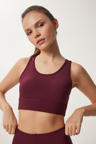 Happiness İstanbul Sutien sport tricotat Burgundy - Suport și modelare, detaliu spate VX00003