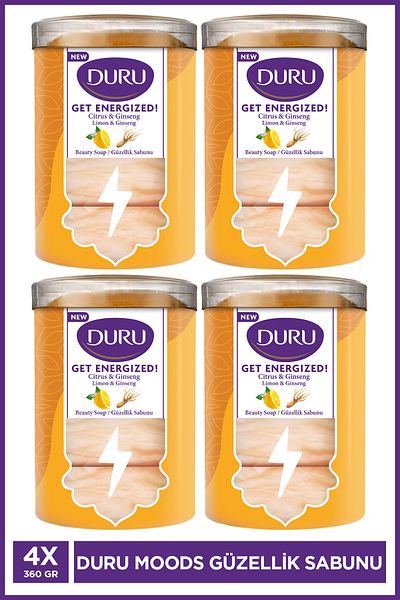 Duru Moods Energized Lemon and Ginseng Soap - 4*90g, 4 Pieces