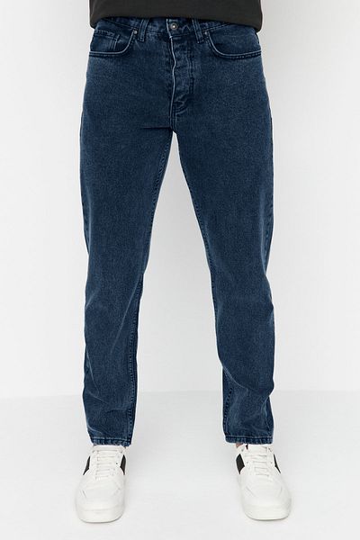 Trendyol Collection Sötétkék 100% pamut Essential Fit Jeans farmer nadrág TMNAW23JE00104