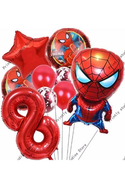 Parti Station Spiderman Spiderman Concept 8 Year Old Balloon Set Spiderman Spiderman Concept Birthday Set