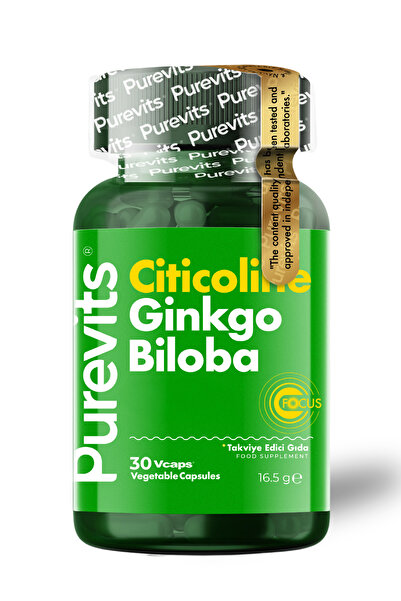 Purevits Ginkgo Biloba Citicoline + Focus - 30 Vegan Kapsül