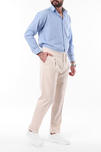 Trendyol Collection Stone Slim Fit Tie Waist Elastic Fabric Woven Trousers Tmnaw25Pl00026