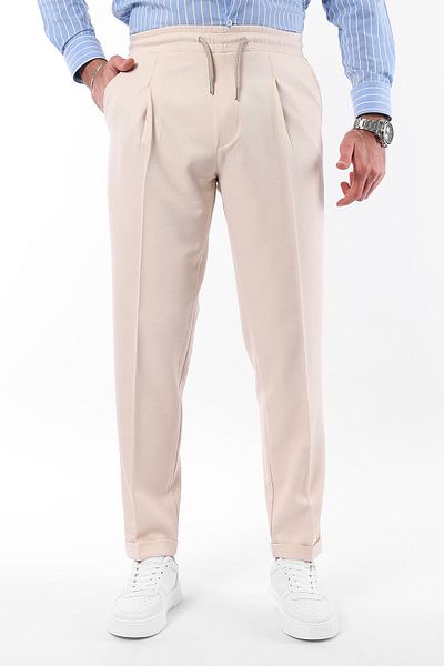 Trendyol Collection Stone Slim Fit Tie Waist Elastic Fabric Woven Trousers Tmnaw25Pl00026
