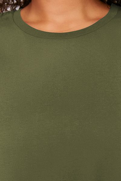 Trendyol Curve 100% pamut Khaki Midi kötött pólóruha - TBBSS24AH00067