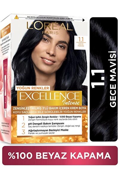 L'Oreal Paris Loreal Excellence Kit Saç Boyası Intense--1-1 Yoğun Siyah