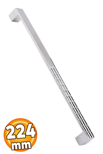 Badem10 Bihter (224 mm - 22.4 cm) Metal Chrome Furniture Kitchen Drawer Cabinet Wardrobe Door Handle Handle Handles