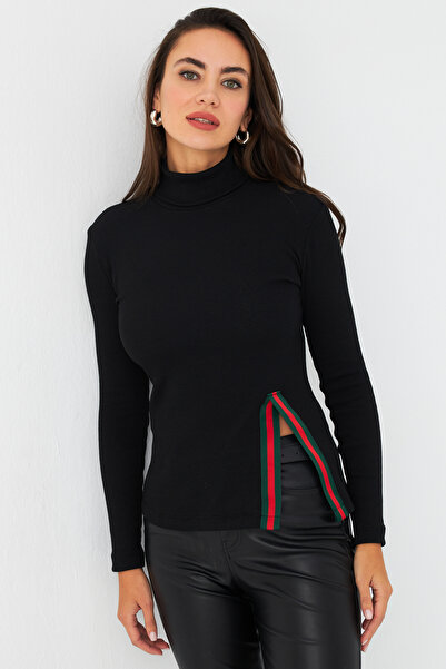 Cool & Modest Bluză de pescar cu dungi negre pentru femei MTF32-90