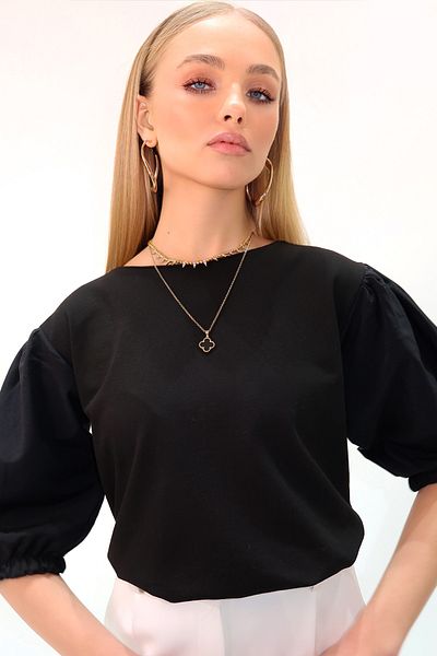 Trend Alaçatı Stili Γυναικεία μπλούζα με φαρδύ γιακά ποπλίνα καρπούζι με δύο κλωστές ALC-X13483
