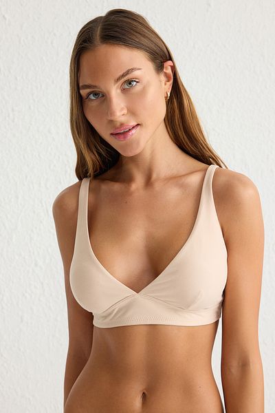 Trendyol Collection Ten Micro ohne Bügel, bedeckter, dreieckiger Strick-BH THMSS25SU00009