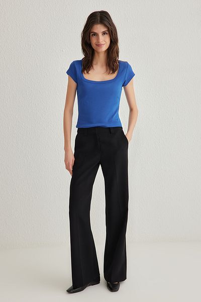 Trendyol Collection Πλεκτή μπλούζα Saks με τετράγωνο γιακά TWOSS25BZ00020