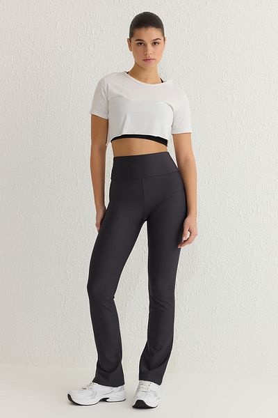 Trendyol Collection Anthrazitfarbene Strick-Sportstrumpfhose mit geradem Ausschnitt in voller Länge THMSS25TY00009