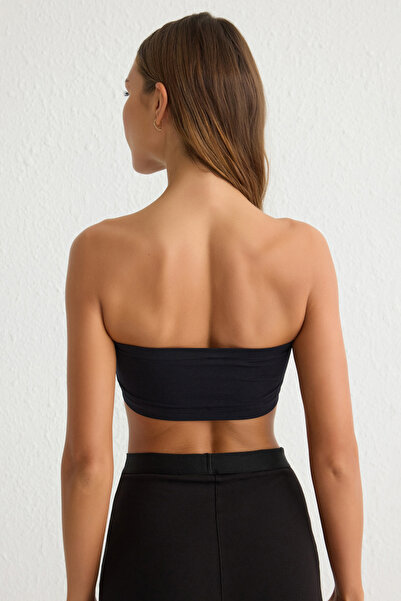 Trendyol Collection 2-Piece Seamless Bandeu Knitted Bra - Black and Nude Thmss25Su00010