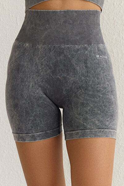 Trendyol Collection Ανθρακί πλεκτό σορτς γυμναστικής χωρίς ραφές - Cropped κολάν για πλύσιμο THMSS23TY00034