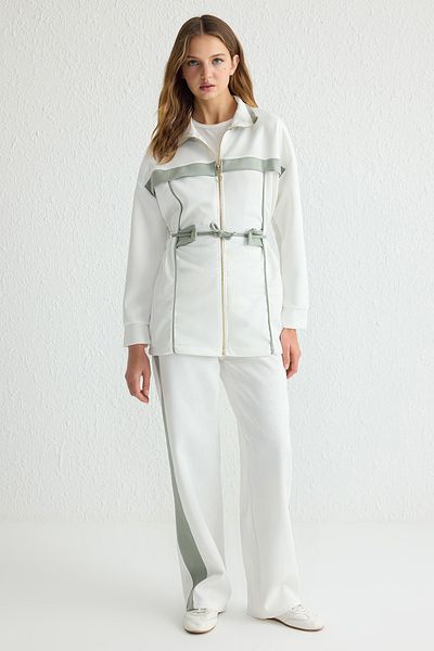 Trendyol Modest Khaki Ribbed Knitted Scuba/Digital Under-Top Suit Tctaw24Us00071