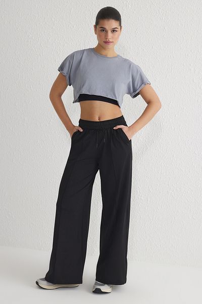 Trendyol Collection Schwarze Sportswear-Jogginghose aus Scuba-Stoff – THMSS25EA00001