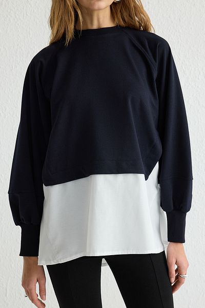 Trendyol Modest Pletená tunika z námořnické modré 2 příze Tctss25Uk00008