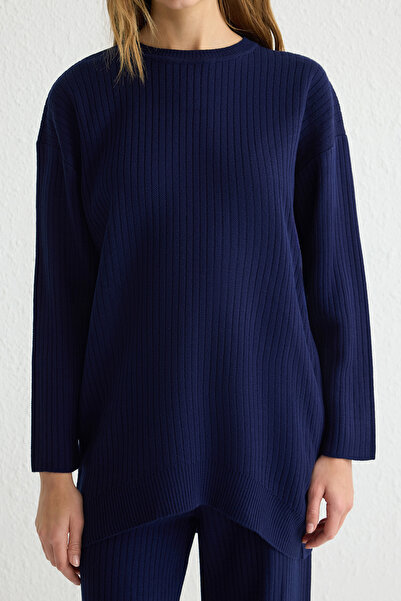 Trendyol Modest Navy Blue Ovesize Knitwear Set - Lower-Upper Set Tctaw25Us00115