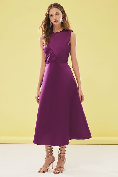 Trendyol Collection Κομψό φόρεμα από σατέν υφαντό δαμάσκηνο TPRSS25EL00076