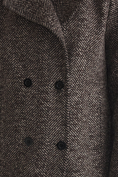 Trendyol Collection Oversize Καφέ Παλτό - Γκρι, TWOAW24KB00176