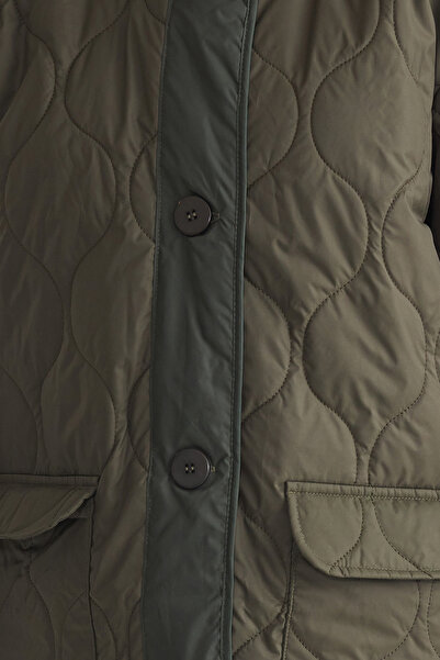 Trendyol Collection Khaki színű blokkolt vízlepergető steppelt kabát TWOAW23MO00134