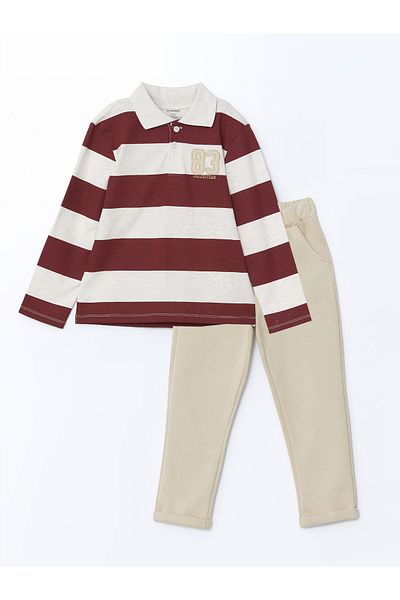 LC Waikiki Polo Neck Boys T-Shirts and Pants 2-Piece