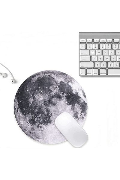 Boldy Moon Gaming Pad - Στρογγυλό αντιολισθητικό ποντίκι - Moon αντιολισθητικό μαξιλαράκι για ποντίκι - 19,5 cm