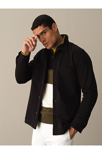 Xint Erkek Siyah Pamuk Dokulu Regular Fit Gömlek