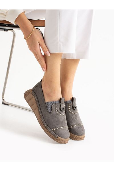 Alemdar Shoes Дамски мокасини от велур ORBIT в сиво