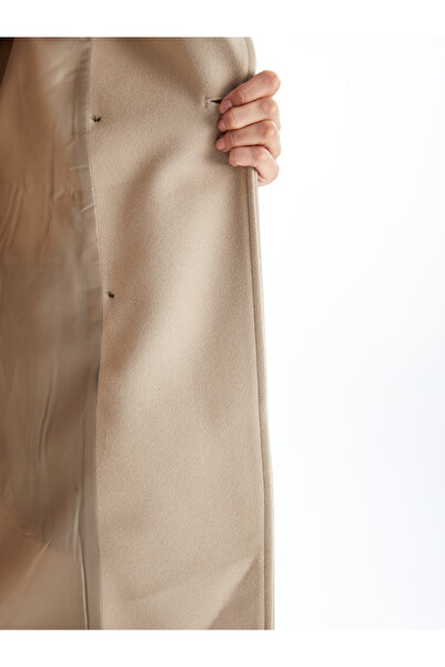 LC Waikiki Ceket Yaka Kadın Kaşe Kaban