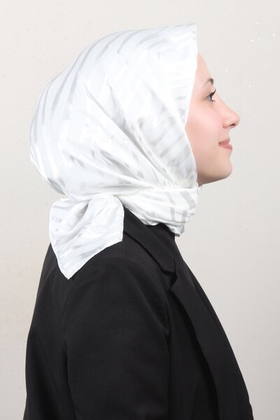 Eşarppark Golden Jakar Eşarp 4136-12 Beyaz