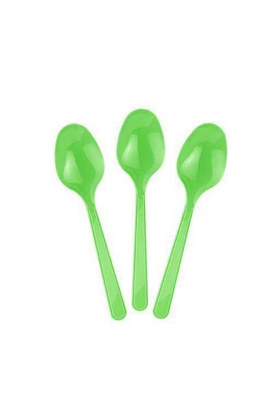 Parti Dükkanım ملعقة بلاستيكية خضراء فاخرة (25 قطعة)