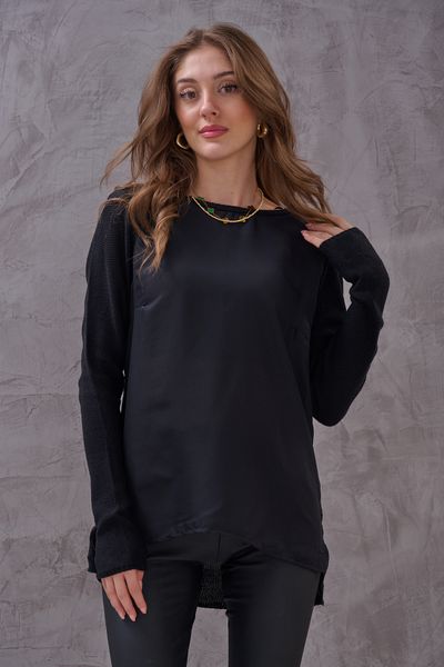 SHUGAA DETALIU DE FEMEI PRE SATIN ELEGANT DESIGN CLASIC TRICOAT BLUZ