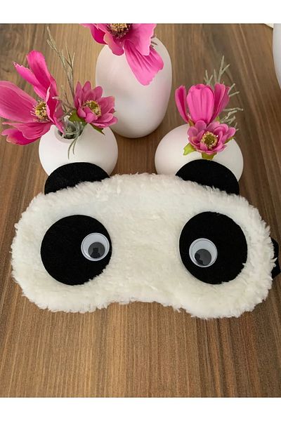 BALCI HEDİYELİK Λούτρινη μάσκα ύπνου Panda Sleep Tape Unisex που πλένεται από βαμβάκι