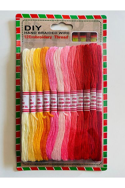 Belomia Home Collection 12 Colored Muline Threads Set Model 004 - Etamine, Cross Stitch and Cotton Embroidery Threads