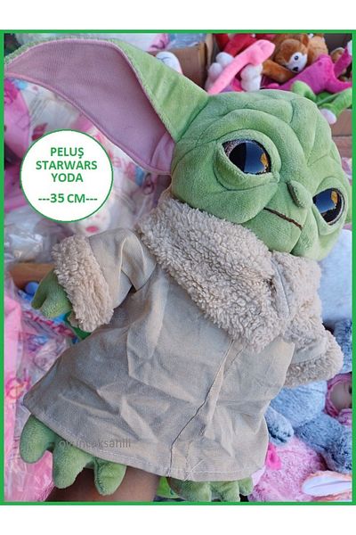 OYUNCAKSAHİLİ Baby Yoda Star Wars Furry Fabric Grogu Baby Yoda Figure Plush 35cm Toy A Quality