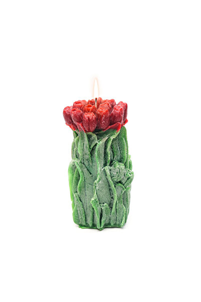 Missi El Yapımı Kırmızı Lale Mum