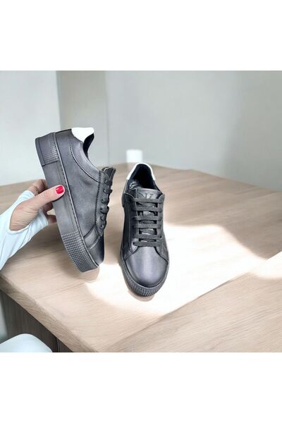 NE&VE SHOES Γυναικείο Μαύρο Sneaker με κορδόνια