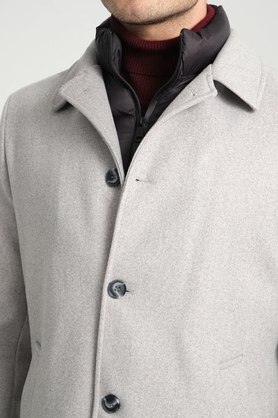 Frappoli Ανδρικό παλτό Thick Cashmere - Baby Collar, Regular Fit, Μπροστινή πλήρωση