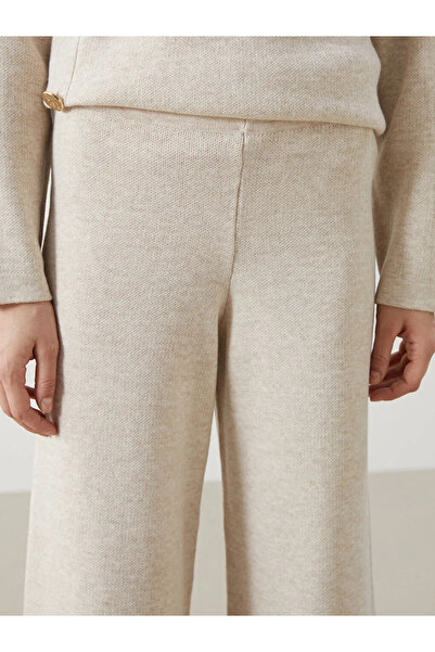 LC Waikiki LCW Modest  Beli Lastikli Geniş Paça Kadın Triko Pantolon