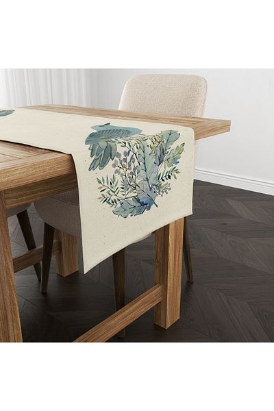 Filamente Ramadan Runner + 6 Pieces of American Service / Table Set / Stain Resistant and Washable Micropetek Fabric