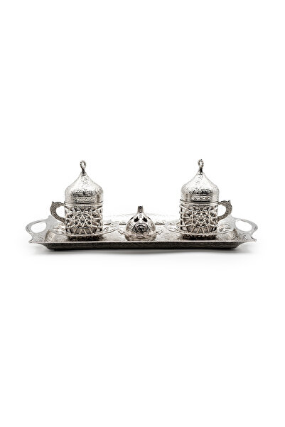ANTEPSEPETİ Silver Plated Copper Set of 2 Coffee Cups