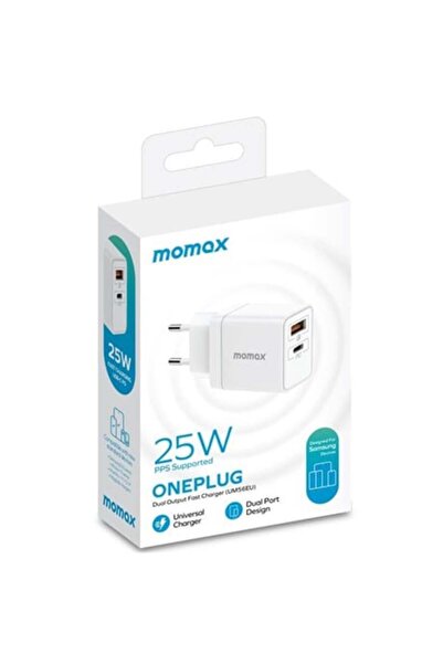 Momax OnePlug 25W Hızlı Şarj Usb-C Pd Adaptör Beyaz